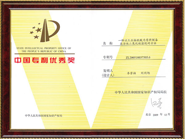 中國專利獎優秀獎
